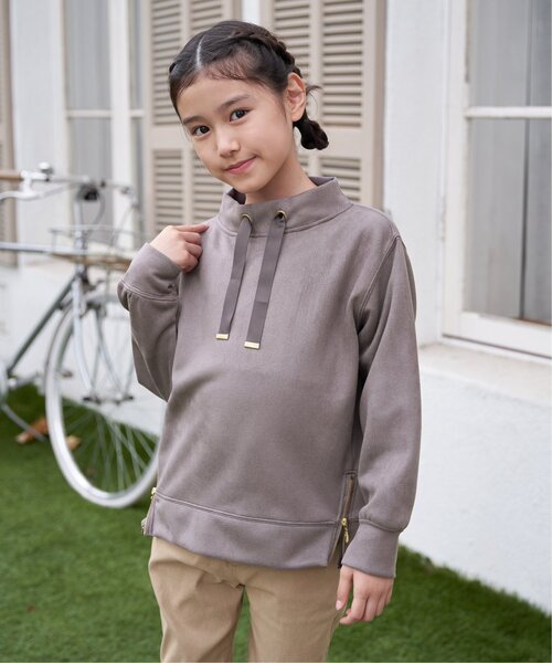 ikka（イッカ） tシャツ フェイクスエードサイドジップ使いプル
