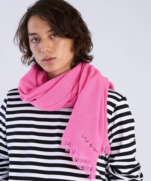 To b. by agnes マフラー ストール ロゴ刺繍 ライトウェーブストール