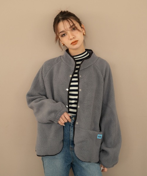 Nu ジャケット ノーカラージャケット 「Nu」ボアフリースジャケット