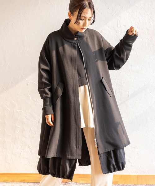 OSMOSIS（オズモーシス） コート アウター レイヤードスタンドカラー