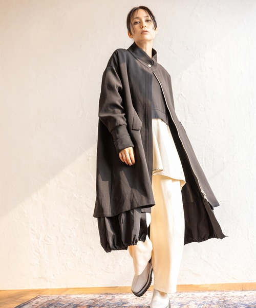 コロン□オズモーシス　レイヤードスタンドカラーコート OSMOSIS（オズモーシス） コート アウター レイヤードスタンドカラー