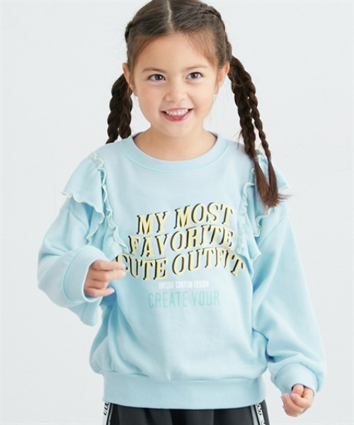 トレーナー 配色 フリル付き スウェットトレーナー キッズ 子供服