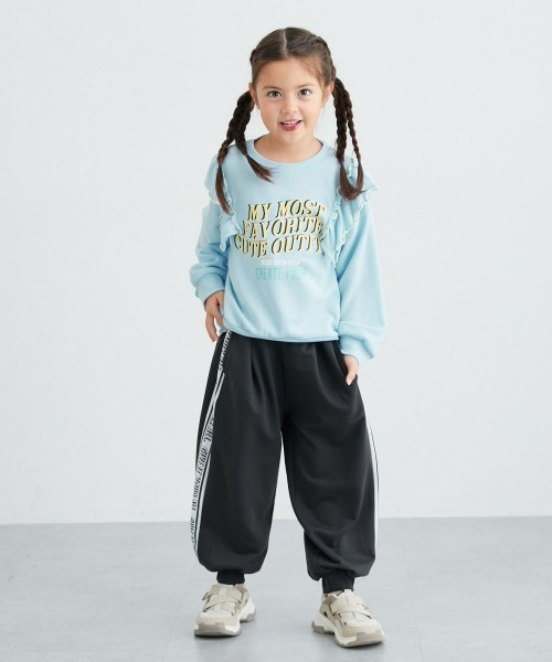 トレーナー 配色 フリル付き スウェットトレーナー キッズ 子供服