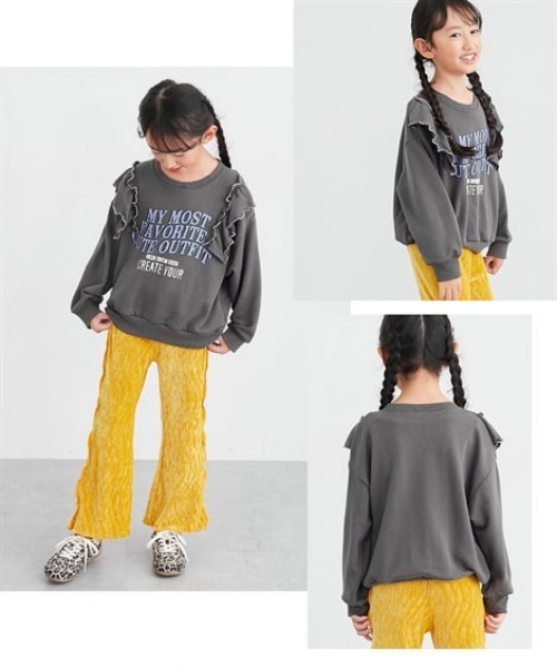 トレーナー フリル付き配色スウェットトレーナー キッズ 子供服 女の子