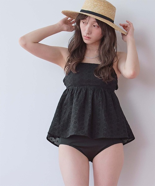 SEA DRESS（シードレス） 水着 3点セット/フラワーレースペプラム