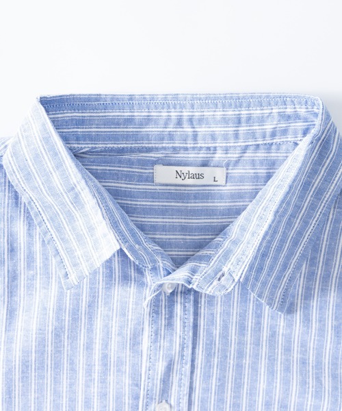 「NYLAUS」 長袖シャツ LL カーキ メンズ_画像8