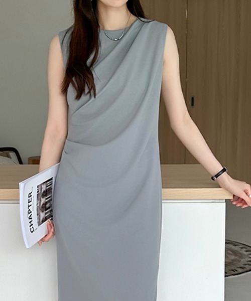 「COCOMOMO」 ノースリーブワンピース S ブラック レディース_画像8