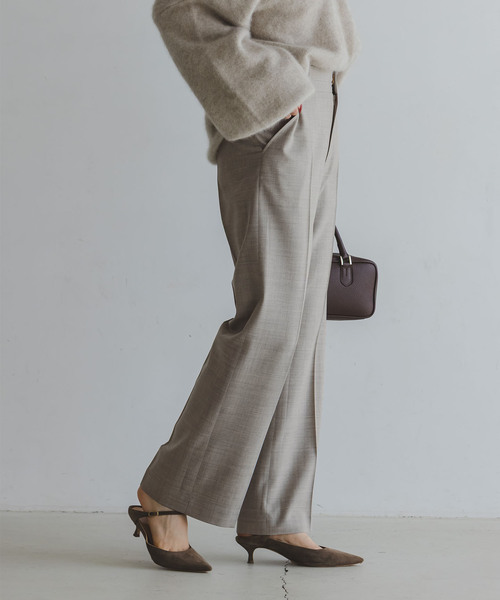 NOBLE（ノーブル） スラックス パンツ ノンミュールウールストレート