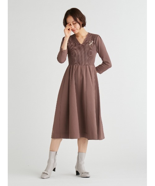 「CELFORD」 7分袖ワンピース 38 ブラック レディース_画像7