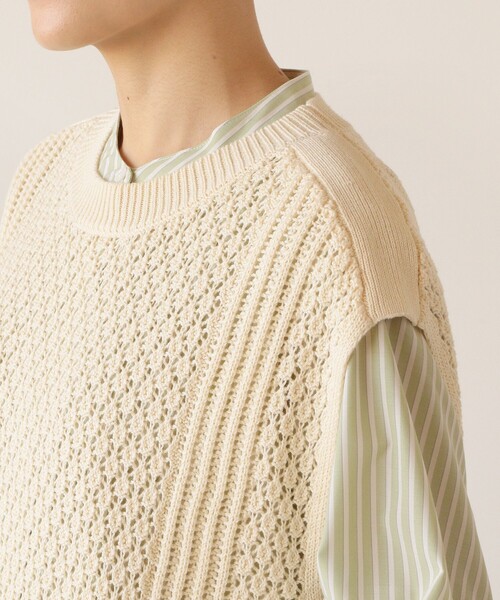 「Afternoon Tea」 ノースリーブニット MEDIUM ネイビー レディース_画像5