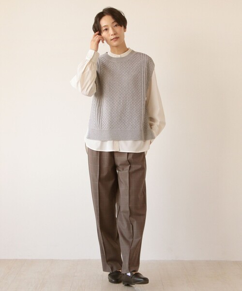 「Afternoon Tea」 ノースリーブニット MEDIUM ネイビー レディース_画像7