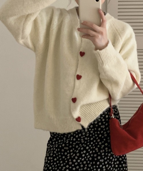 「deux amour」 ニットカーディガン FREE アイボリー レディース_画像2