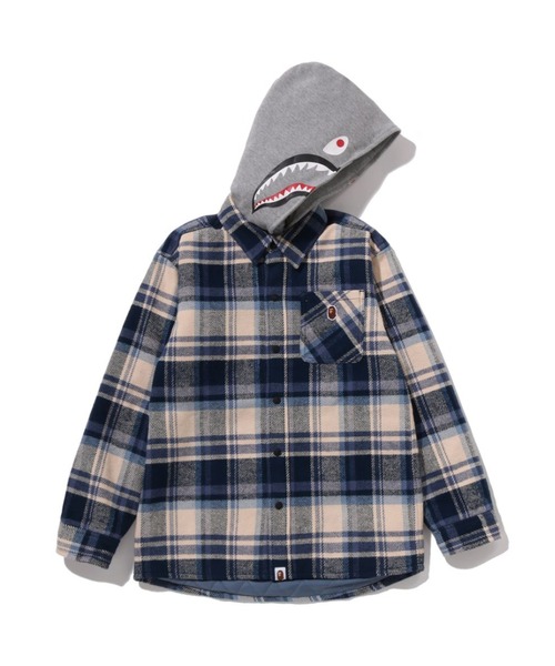 A BATHING APE チェック柄 フード付きジャケット M A BATHING APE（アベイシングエイプ） ミリタリージャケット モッズ