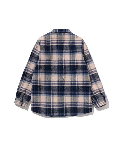 ミリタリージャケット モッズコート BAPE CHECK SHARK HOODIE RELAXED FIT SHIRT JACKETの画像