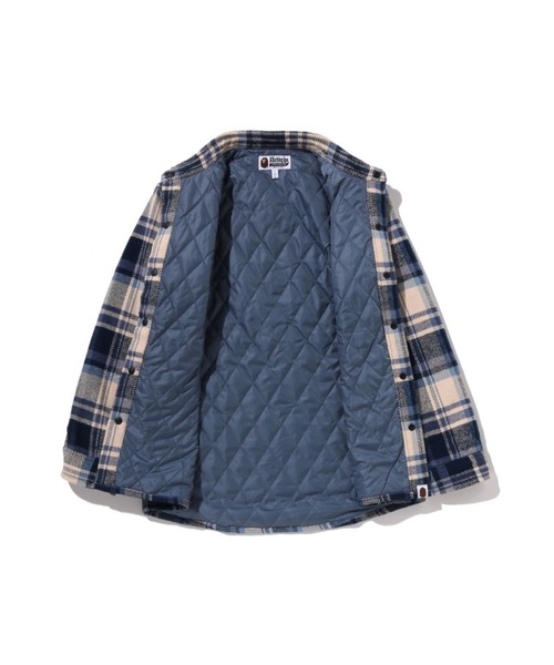 ミリタリージャケット モッズコート BAPE CHECK SHARK HOODIE RELAXED FIT SHIRT JACKETの画像