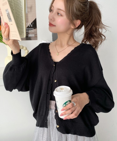 「moment+」 ニットアンサンブル M ネイビー レディース_画像2