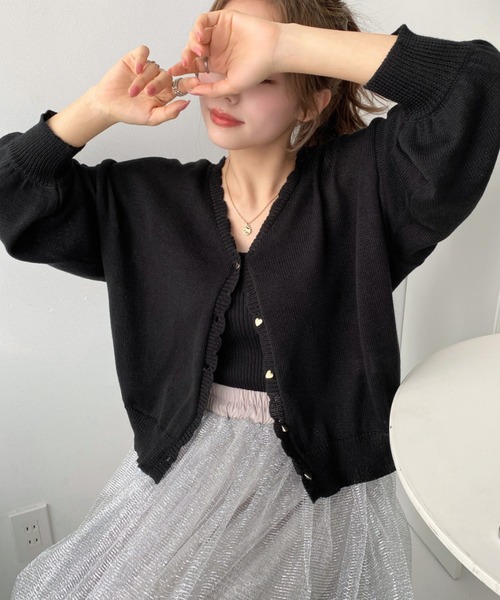 「moment+」 ニットアンサンブル M ネイビー レディース_画像3