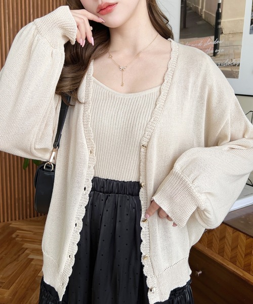 「moment+」 ニットアンサンブル M ネイビー レディース_画像9