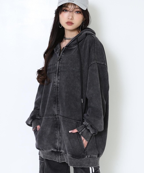 ANAP（アナップ） パーカー ピグメント サガラ刺繍 オーバーサイズ