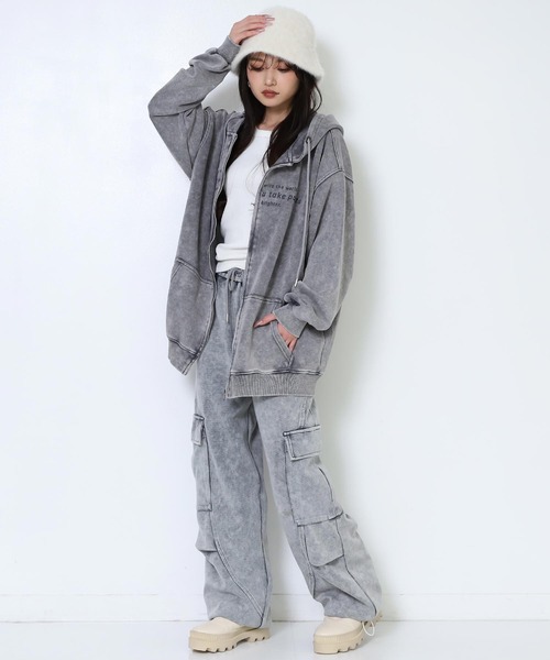 ANAP（アナップ） パーカー ピグメント サガラ刺繍 オーバーサイズ