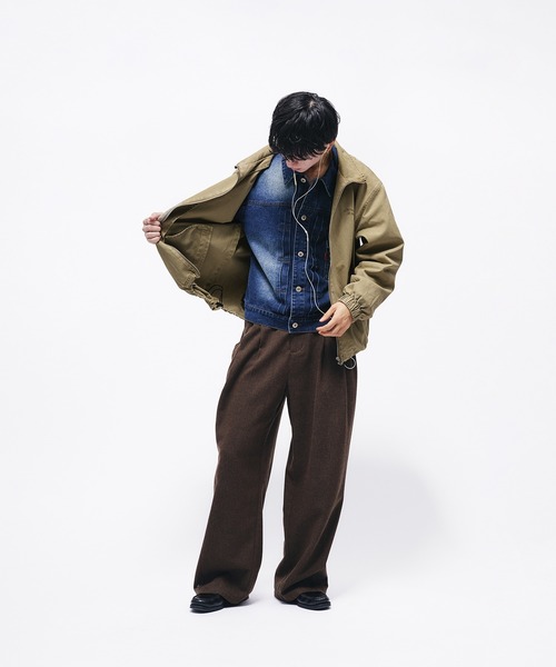 「Adoon plain」 ブルゾン MEDIUM ネイビー メンズ_画像4