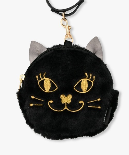 ANNA SUI 猫刺繍パッチ付きフリルマフラー ANNA SUI（アナスイ） マフラー ストール TITIマフラーホルダー