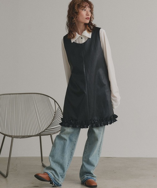 ad thie（アドティエ） ワンピース ヴィンテージライク フリルヘム