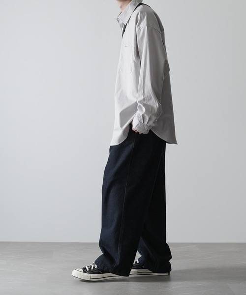 「RUUBON」 長袖シャツ M ベージュ メンズ_画像7