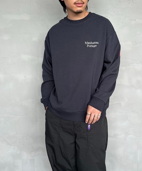 「Manhattan Portage」 スウェットカットソー S ネイビー レディース_画像6