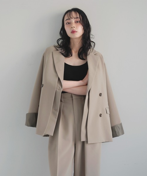 「LIAN」 テーラードジャケット FREE チャコールグレー レディース_画像4