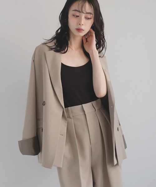 「LIAN」 テーラードジャケット FREE チャコールグレー レディース_画像6