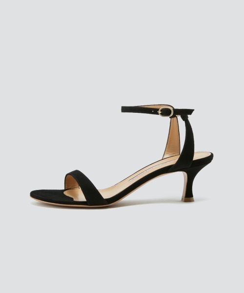 サンダル SAMI アンクルストラップ サンダル 5.0cm BLACK レディースの画像