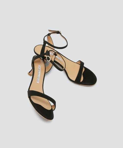 サンダル SAMI アンクルストラップ サンダル 5.0cm BLACK レディースの画像