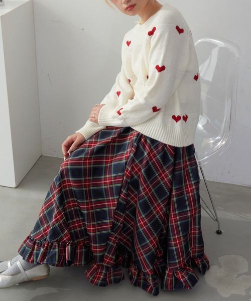 ニット セーター ミニハート柄ニット レディース : ZOZOTOWN Yahoo!店