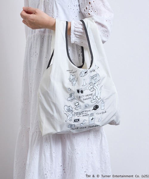 エコバッグ FLAPPER フラッパー:トムとジェリー モノクロエコバッグ