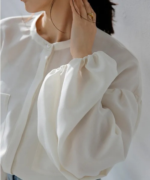 「anuans」 長袖ブラウス FREE ネイビー レディース_画像6