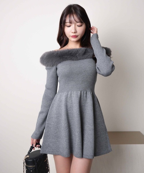 LIP SERVICE（リップサービス） ニットワンピース FREE グレー