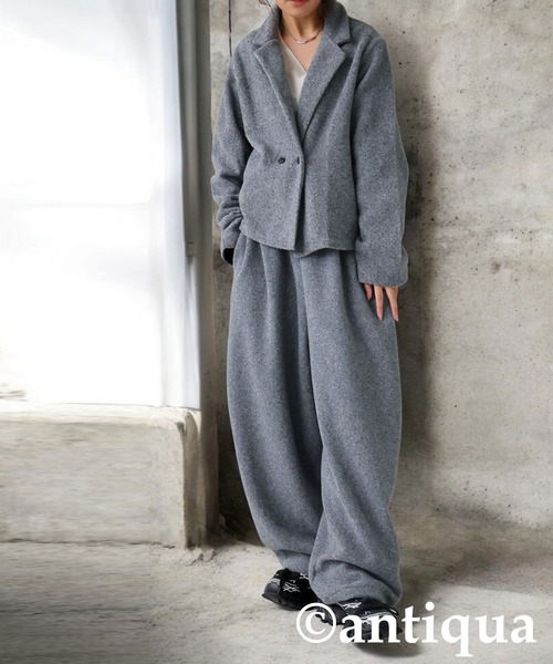 「antiqua」 「KYO」イージーパンツ P グレー レディース_画像5