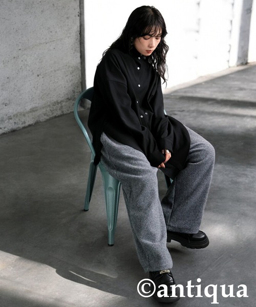 「antiqua」 「KYO」イージーパンツ P グレー レディース_画像6