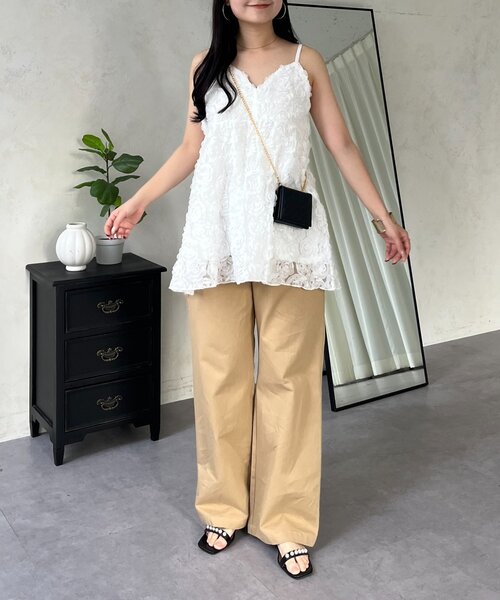 prose verse（プロズヴェール） キャミソール 3DフラワーVネック