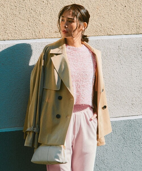 「ICB」 トレンチコート 40 ベージュ レディース_画像3