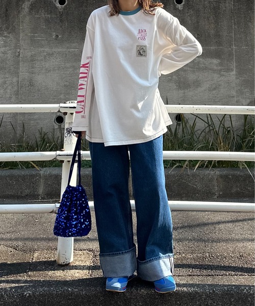 「mi via loca」 長袖カットソー FREE オフホワイト レディース_画像3