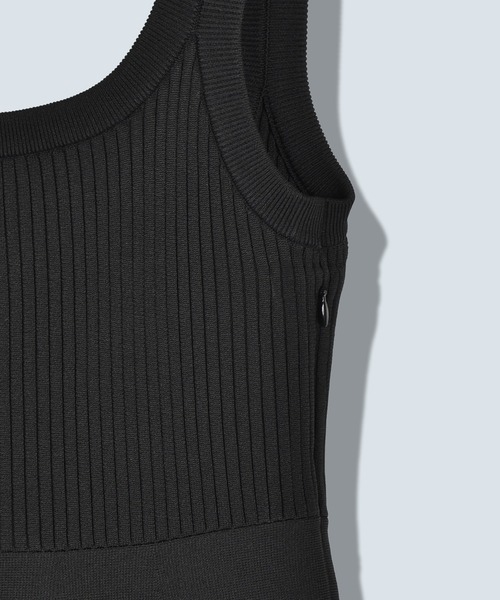 OMMO（オーエムエムオー） ワンピース BODER KNIT SQUARE TANK OP
