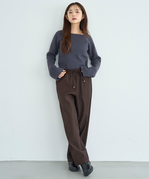 「mil」 長袖ニット X-SMALL チャコールグレー レディース_画像7