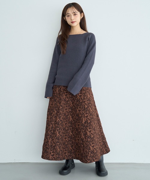 「mil」 長袖ニット X-SMALL チャコールグレー レディース_画像9