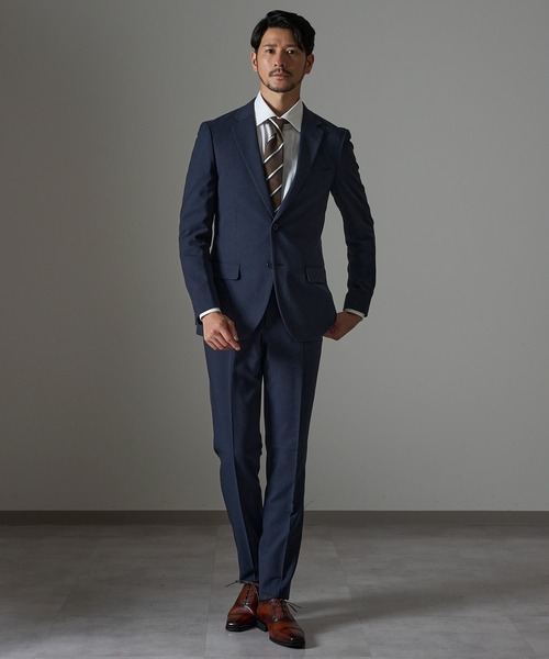 テットオム　メンズ　ネイビー ストライプ ビジネススーツ　セットアップ　XL TETE HOMME（テット オム） スーツ MEDIUM ネイビー メンズ : ZOZOTOWN
