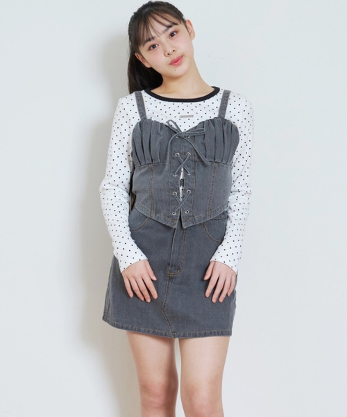 LOVETOXIC セットアップ デニムスカートセットアップ キッズ 子供服