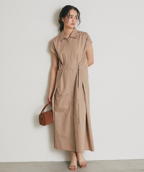 ワンピース CISLYS Tuck sleeve asymmetry shirt dress ARVELLIA ワンピース TUCK BELT SHIRT DRESS : ZOZOTOWN Yahoo!店