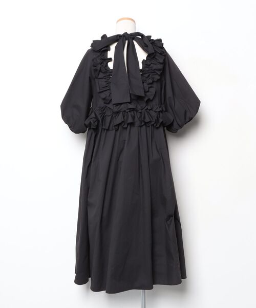 「CAROLINA GLASER」 半袖ワンピース ONE SIZE ブラック レディース_画像2