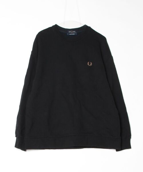 「FRED PERRY」 スウェットカットソー MEDIUM ブラック メンズ